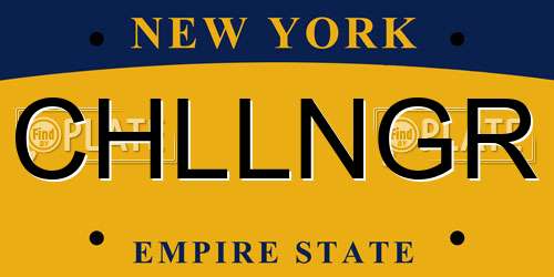 CHLLNGR New York License Plate