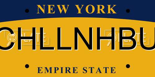 CHLLNHBU New York License Plate