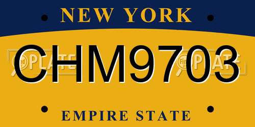 CHM9703 New York License Plate