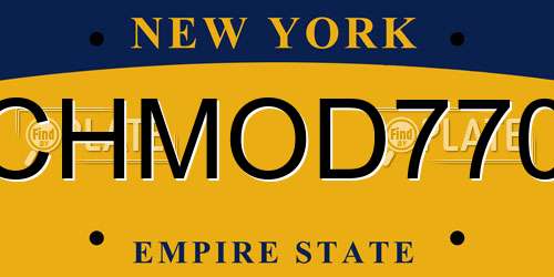 CHMOD770 New York License Plate