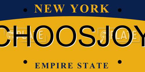 CHOOSJOY New York License Plate