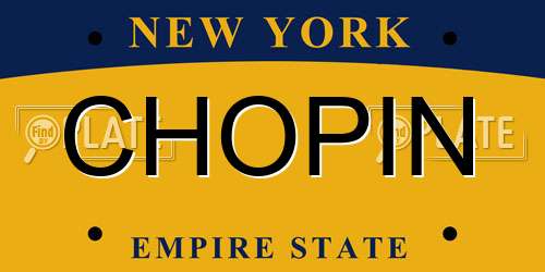 CHOPIN New York License Plate