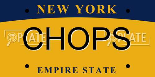 CHOPS New York License Plate