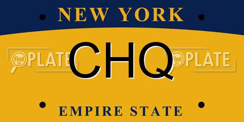 CHQ New York License Plate