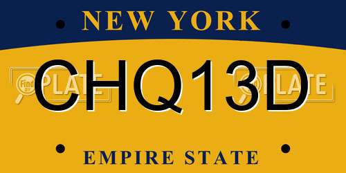 CHQ13D New York License Plate