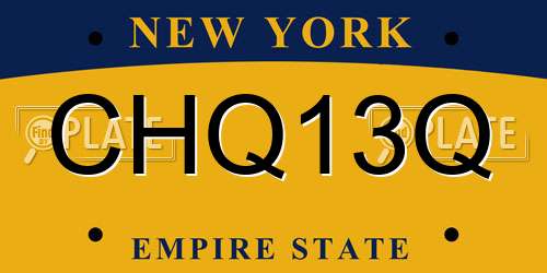 CHQ13Q New York License Plate
