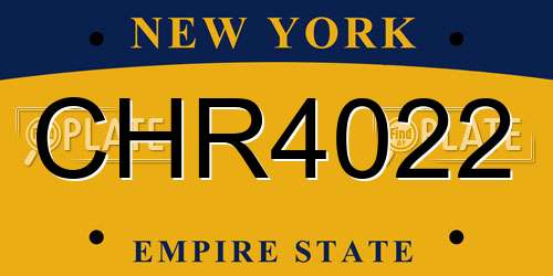 CHR4022 New York License Plate