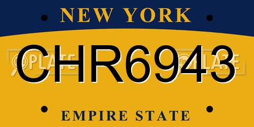 CHR6943 New York License Plate