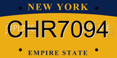 CHR7094 New York License Plate