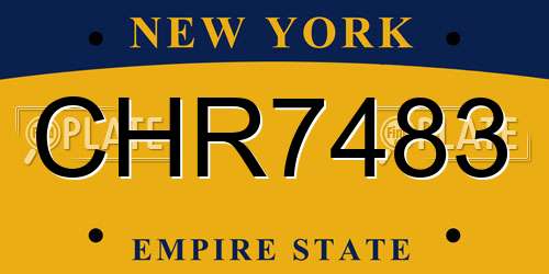 CHR7483 New York License Plate