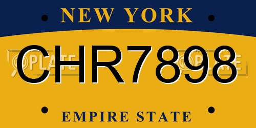 CHR7898 New York License Plate