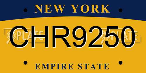 CHR9250 New York License Plate
