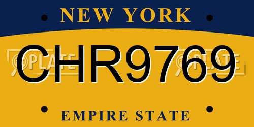 CHR9769 New York License Plate