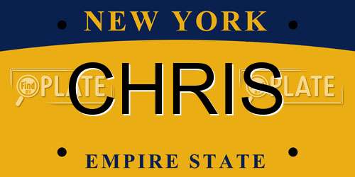 CHRIS New York License Plate