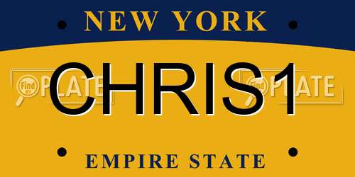 CHRIS1 New York License Plate