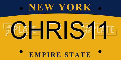 CHRIS11 New York License Plate