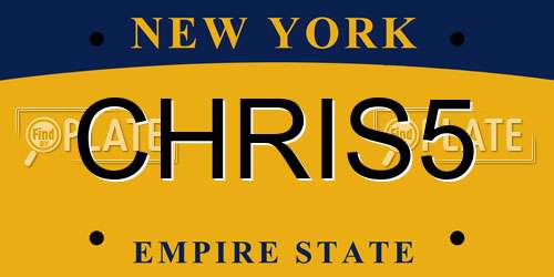 CHRIS5 New York License Plate