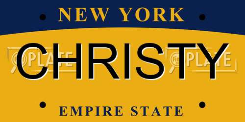 CHRISTY New York License Plate