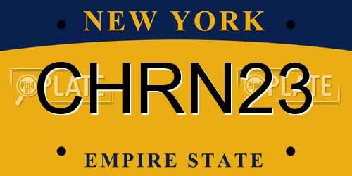 CHRN23 New York License Plate