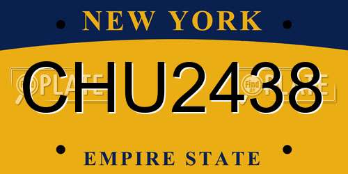 CHU2438 New York License Plate