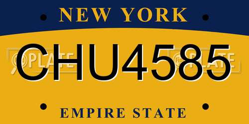 CHU4585 New York License Plate