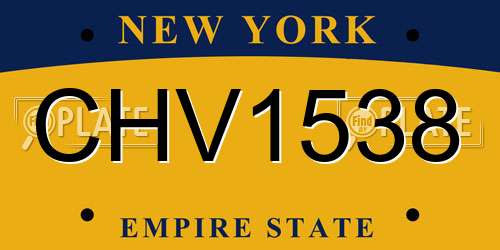 CHV1538 New York License Plate