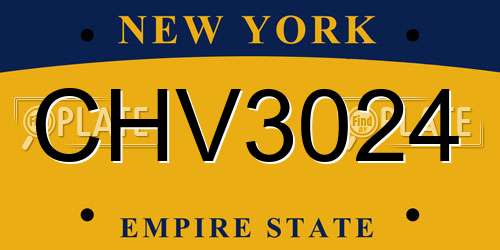 CHV3024 New York License Plate
