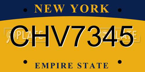CHV7345 New York License Plate