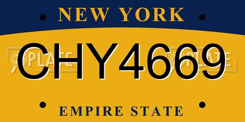 CHY4669 New York License Plate