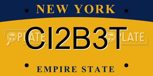 CI2B3T New York License Plate