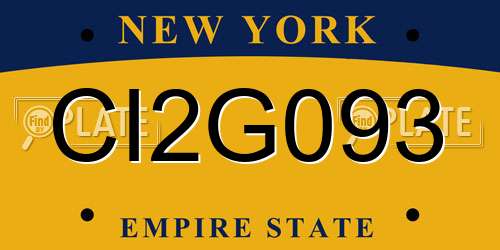 CI2G093 New York License Plate