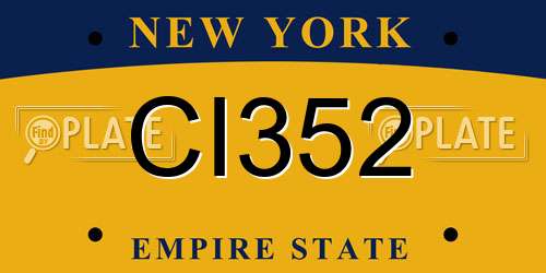 CI352 New York License Plate