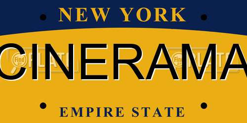 CINERAMA New York License Plate
