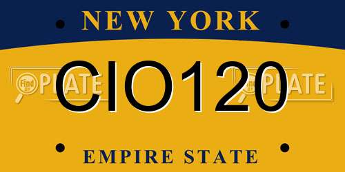 CIO120 New York License Plate