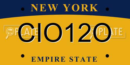 CIO12O New York License Plate