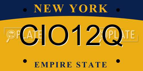 CIO12Q New York License Plate