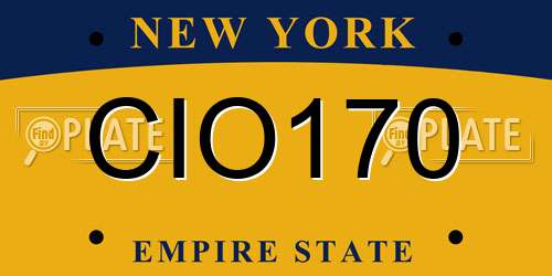CIO170 New York License Plate