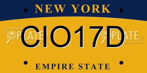 CIO17D New York License Plate