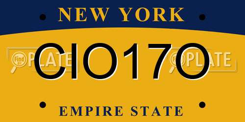 CIO17O New York License Plate