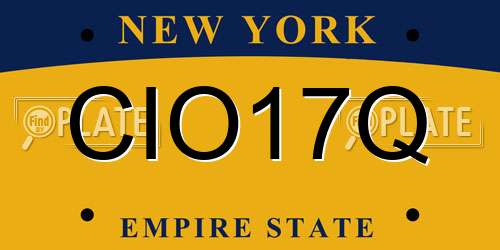 CIO17Q New York License Plate