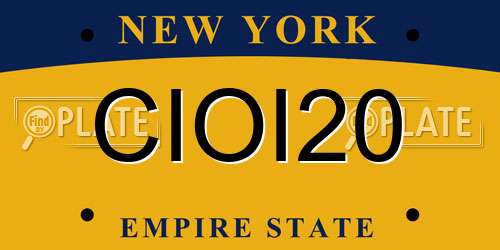 CIOI20 New York License Plate