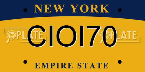 CIOI70 New York License Plate