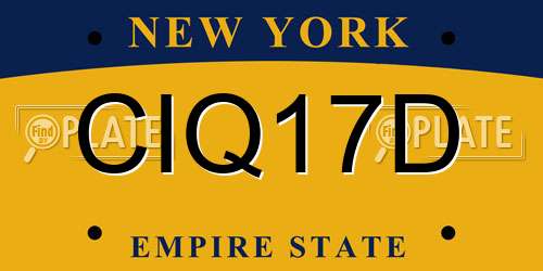 CIQ17D New York License Plate