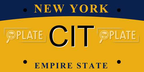 CIT New York License Plate