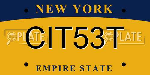 CIT53T New York License Plate
