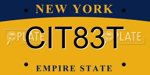 CIT83T New York License Plate