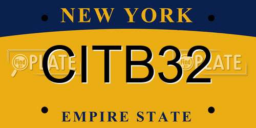 CITB32 New York License Plate