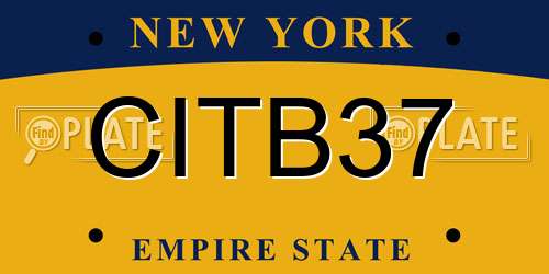 CITB37 New York License Plate
