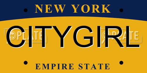 CITYGIRL New York License Plate