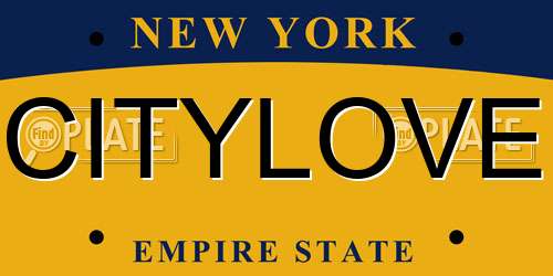 CITYLOVE New York License Plate